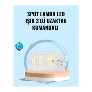 Ev Ofis Kamp İçin Uygun Uzaktan Kumandalı Yapışkanlı Kablosuz Led Spot Lambalar