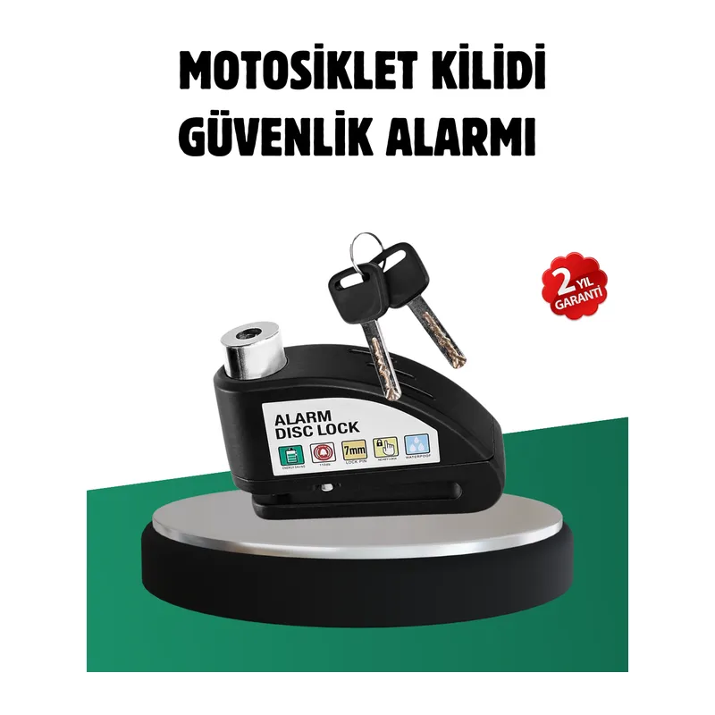 Titreşim Sensörlü Alarm Disk Kilidi Motosiklet Scooter Bisiklet