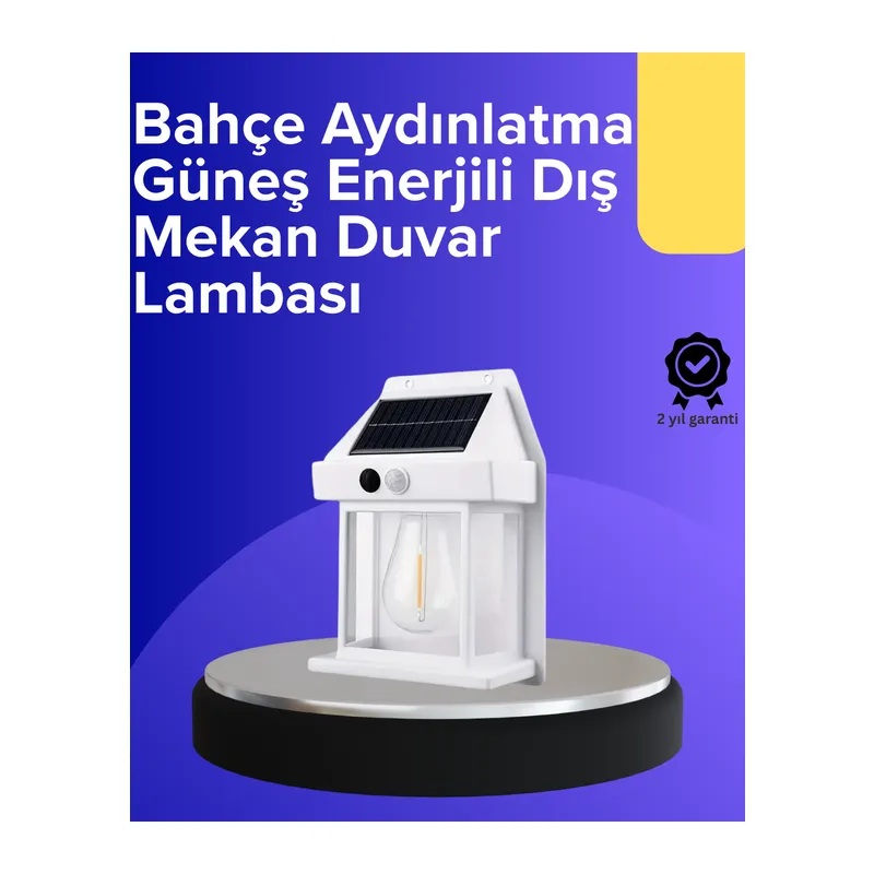 Güneş Enerjili Hareket Sensörlü Duvar Lambası