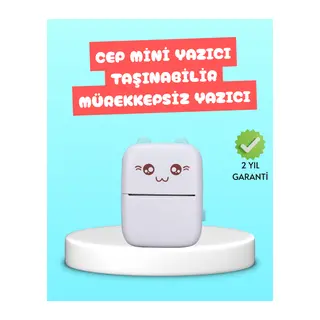 Mini Termal Yazıcı Kablosuz Taşınabilir Bluetooth Bağlantılı 200 DPI