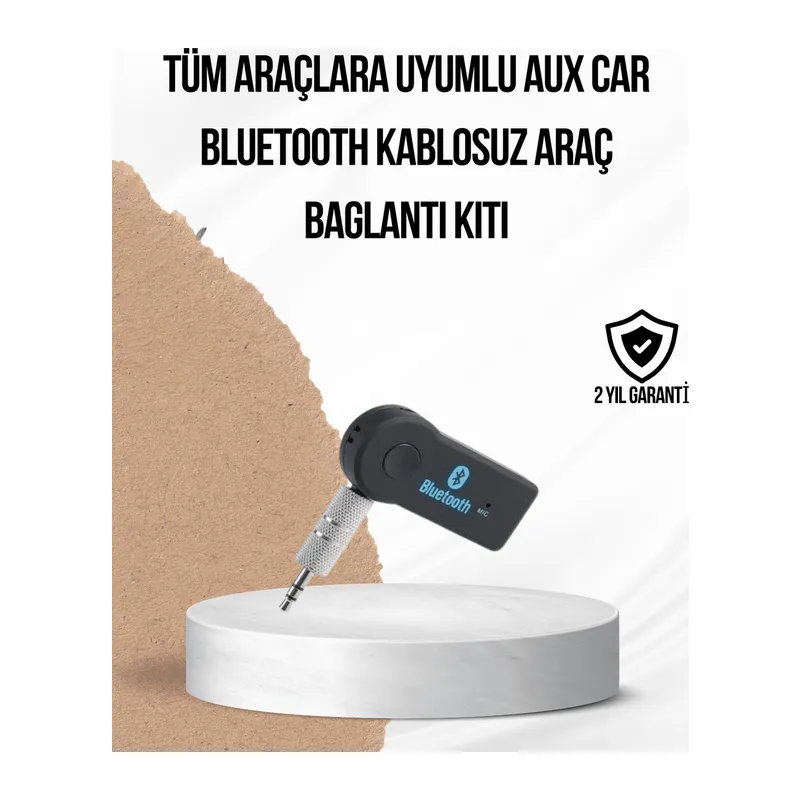 Araç İçi Bluetooth AUX Adaptörü ve Telefon Görüşme Cihazı
