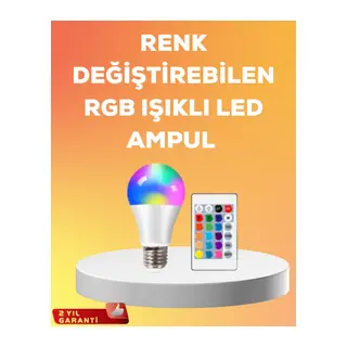 RGB Uzaktan Kumandalı LED Ampul 16 Renk A Kalite 2025 Model Orijinal