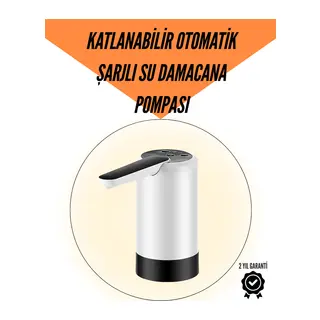 Şarjlı Su Pompası 8000mAh | Cam Damacana Uyumlu | Tek Tuşla Kontrol | USB Şarjlı Otomatik Dolum