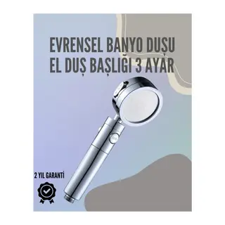 Paslanmaz Çelik Çok Fonksiyonlu El Duş Başlığı – 3 Modlu Püskürtme Seçeneği
