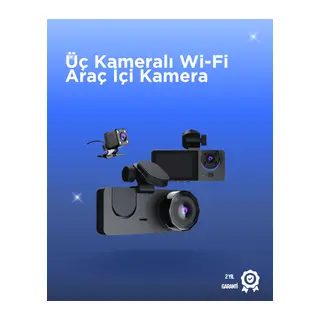 Gelişmiş G-Sensörlü Üçlü Araç Kamerası – 5” LCD Ekran ve Hareket Algılama
