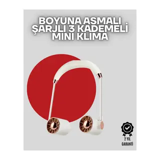 Boyuna Asılan Taşınabilir Küçük Fan | Turbo Motor, 5 Kanat, Katlanabilir Gövde