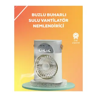 Mini Klima Fan | USB'li, 7 Renk Gece Işığı, 3'ü 1 Arada Fonksiyon