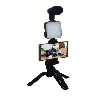 Telefon Tutucu Mikrofonlu Işıklı Youtuber Video Kayıt