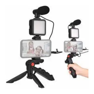 Telefon Tutucu Mini Mikrofonlu Tripod Vlog Çekim Video