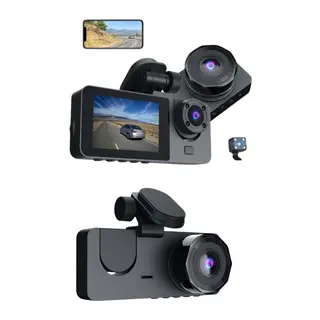 3 Kameralı 2 İnç 1080P Araç İçi Kamera Sürüş Kamerası CarPlay