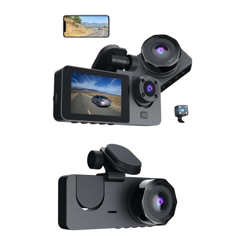 3 Kameralı 2 İnç 1080P Araç İçi Kamera Sürüş Kamerası CarPlay