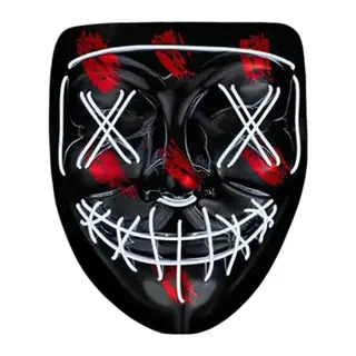 Hallowen Parti Maskesi Neon Led Işıklı Maske 3 Modlu Cadılar Bayramı Maskesi
