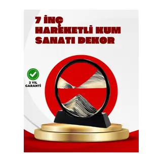 Rahatlatıcı Kum Sanatı – Yuvarlak Cam Çerçeveli Hareketli Kum Resmi, Ofis ve Ev İçin Etkileşimli Masaüstü Süs