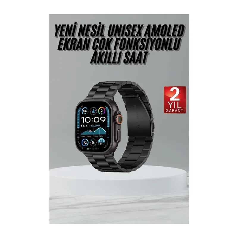 Ultra 3 Kordonlu Amoled Ekran Akıllı Saat Çok Fonksiyonlu Uyku ve Sağlık Takibi