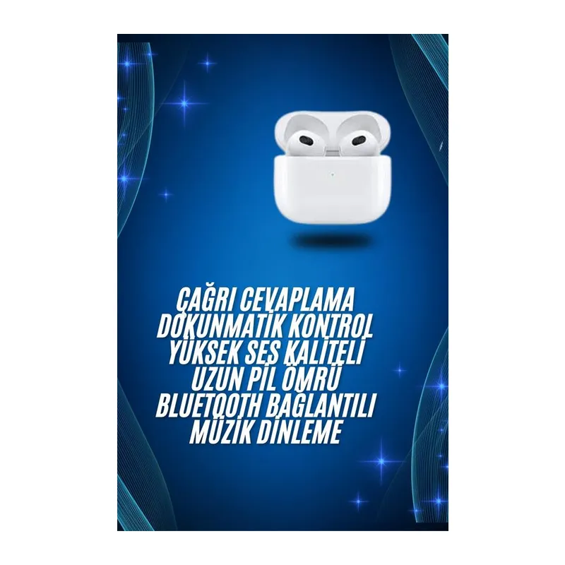 3.Nesil İOS Android Uyumlu Bluetooth 5.0 Beyaz Çağrı Cevaplama