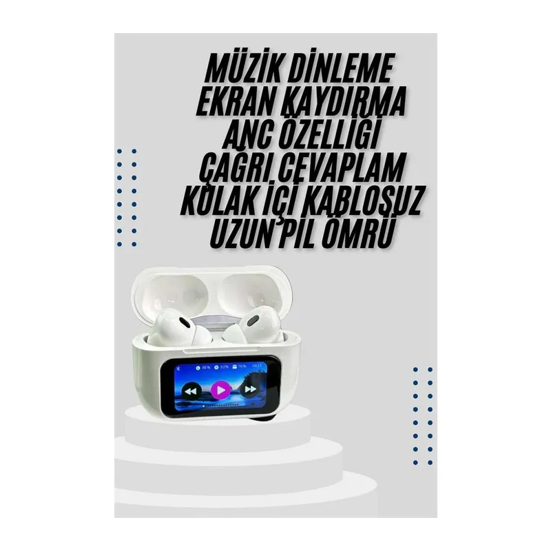 Dokunmatik Ekranlı Air Pro 2 ANC Kulaklık Kablosuz Çok Fonksiyonlu