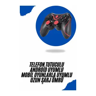 Joystik Gamepad Bluetooth Telefon Tutucu Oyun Kolu Telefon Android Uyumlu