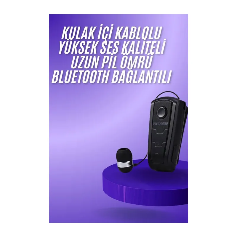 Makaralı Bluetooth Kulakiçi Yaka Kulaklığı Kablosuz Kulaklık