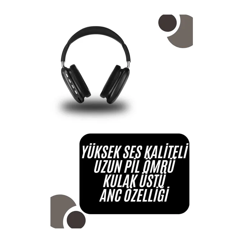 Kulak Üstü Kablosuz Bluetooth Kulaklık Yumuşak Süngerli SD Kart Girişli