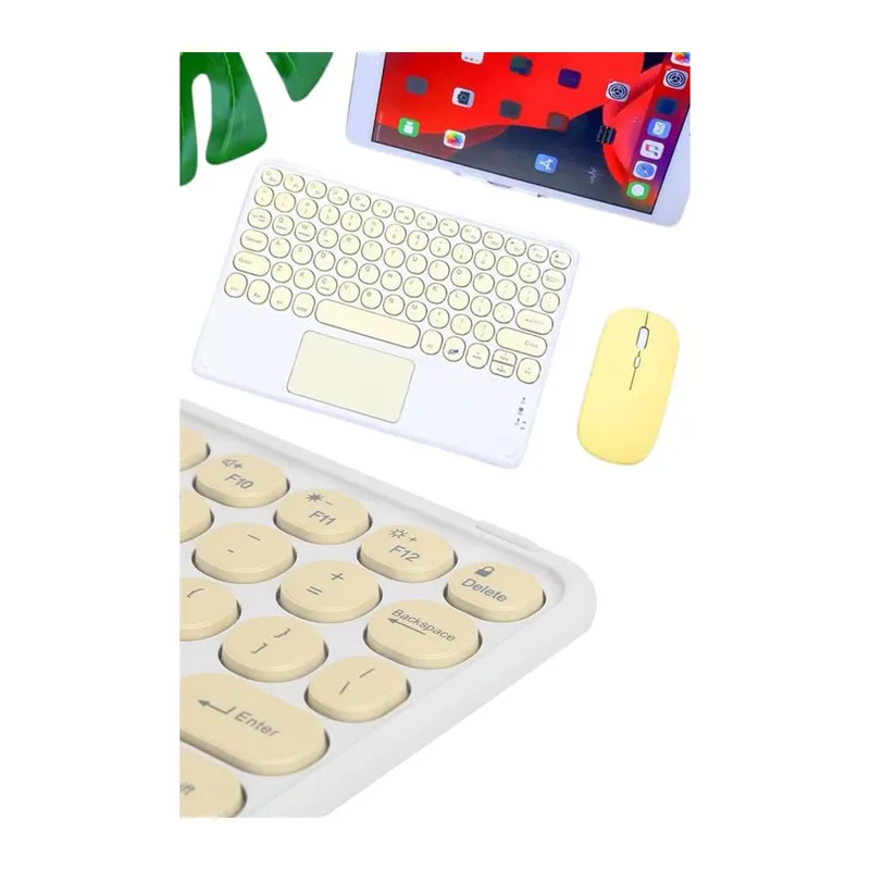 Touchpad Tüm Cihazlara Uyumlu Bluetooth Klavye Touchpad Slim Kablosuz Wifi Q Klavye