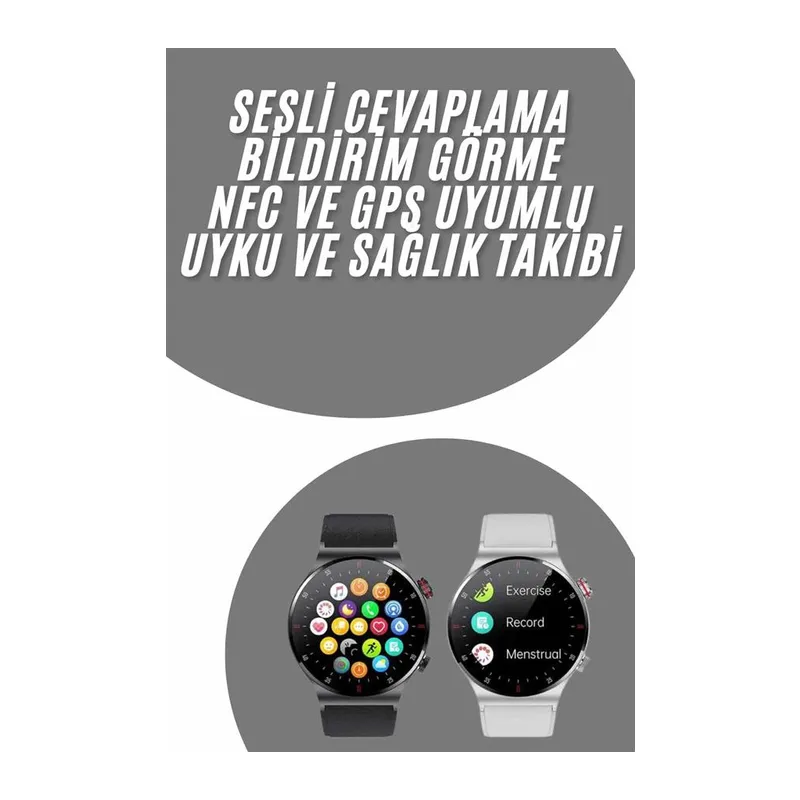Akıllı Saat Uyku ve Sağlık Takibi NFC Uyumlu Bluetoooth Bağlantılı Android İOS Uyumlu