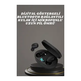 Kulaklık Dijital Göstergeli Bluetooth Bağlantılı Kablosuz Kulak İçi Mikrofonlu Dokunmatik Kontrol