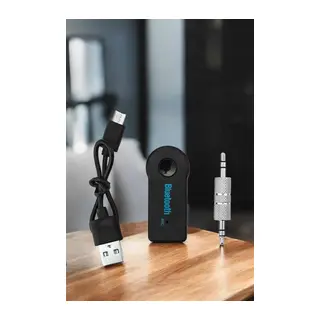 Kablosuz Bluetooth Aux Araç Kiti Siyah Hafıza Kartlı
