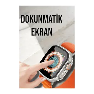 Bluetooth Bağlantılı 49MM Dokunmatik Akıllı Saat Sağlık ve Spor Takip Özellikli