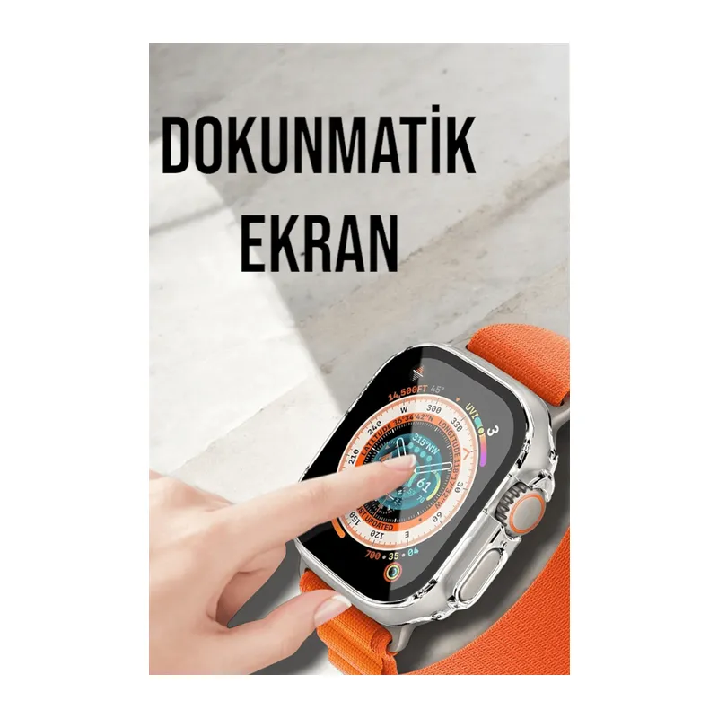 Bluetooth Bağlantılı 49MM Dokunmatik Akıllı Saat Sağlık ve Spor Takip Özellikli