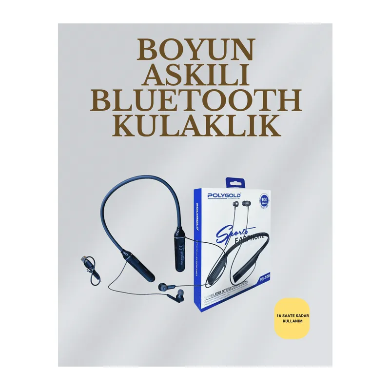 Uzun Süreli Kullanım İçin – Kablosuz Boyun Bantlı Kulaklık, 50 Saat Batarya