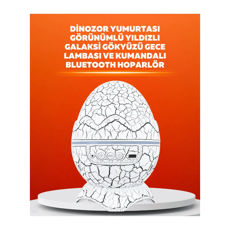 Dinozor Yumurtası Tasarımlı Projektörlü Gece Lambası