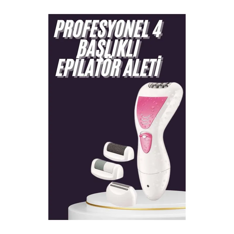 4 Başlıklı Lazer Öncesi Kısaltma Epilasyon Aleti Epilatör Çok Amaçlı