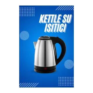 Elektrikli Paslanmaz Çelik Su Isıtcı Çelik Kettle 1.8 Lt. Uzun Ömürlü