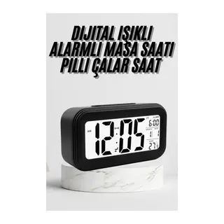 Dijital Masa Saati Termometre Takvim Led Ekran Pilli Ev Ofis Masası