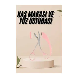 Kavisli Kaş Kirpik Düzeltici Bıyık Alma Taraklı Kaş Makası Yüz Bakım Seti Makas