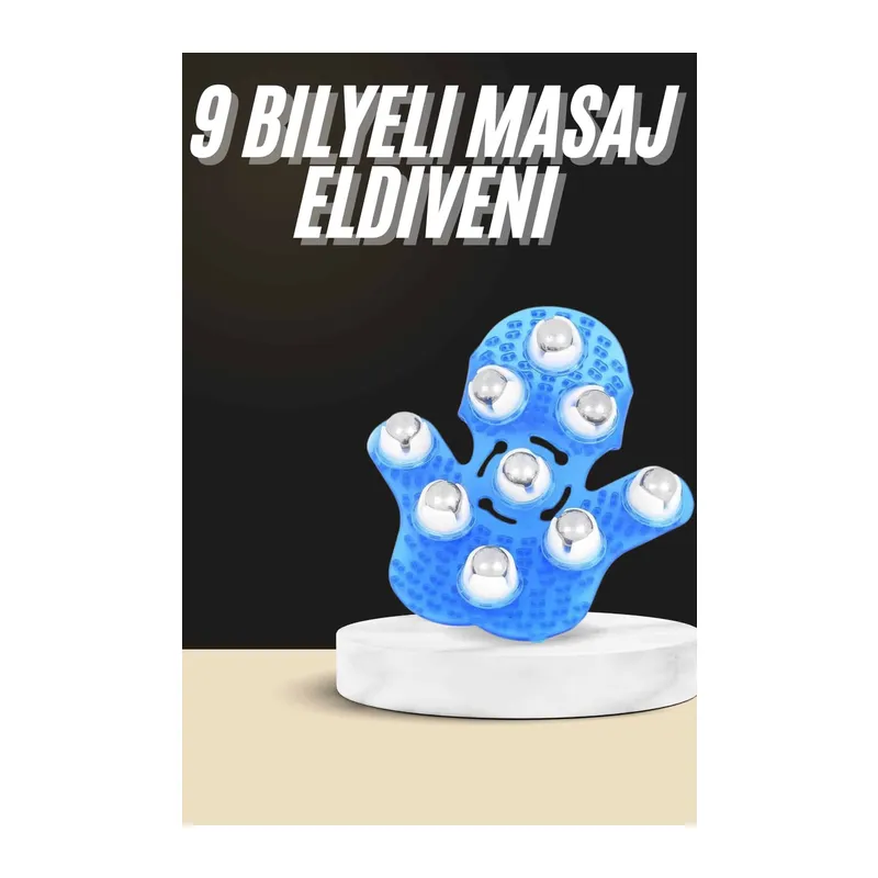 Selülit Giderici Masaj Eldiveni 9 Bilyeli Palm Masaj Eldiven Tam Vücut