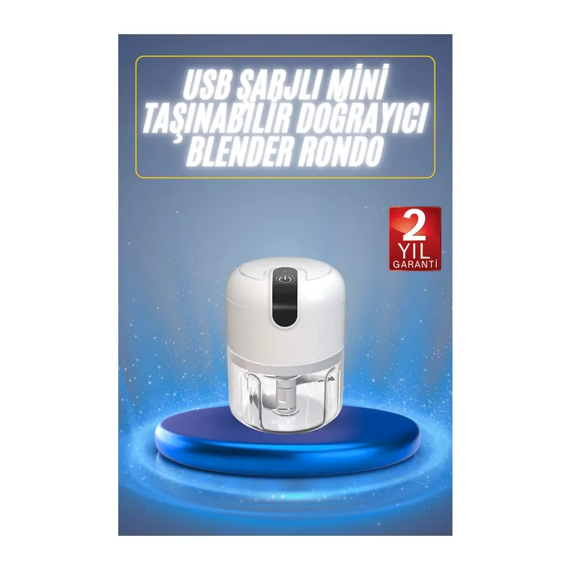 Mini El Rondosu Şarjlı Doğrayıcı Taşınabilir Rondo Blender 250 ML