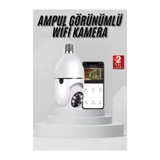 Wifi Güvenlik Kamerası 360 Derece Dönebilen Harekete Duyarlı Gece Görüşlü Ampul