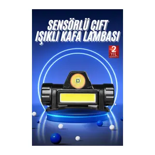 Ledli Şarjlı Kafa Lambası LED Şarjlı Su Geçirmez Kafa Feneri