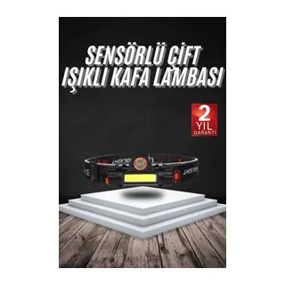 Kafa Lambası Çalışma Işığı Süper Parlak Mıknatıslı Lityum Lion Pilli