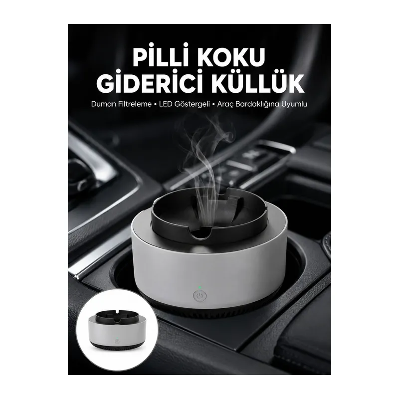 Kül Tablası Hava Temizleyici Araç Akıllı Küllük Duman Temizleyici
