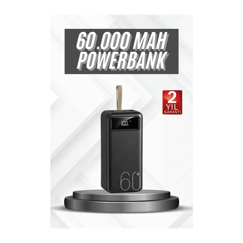 Hızlı Şarj 4 Çıkışlı Powerbank 60.000 Mah Taşınabilir Dijital Göstergeli