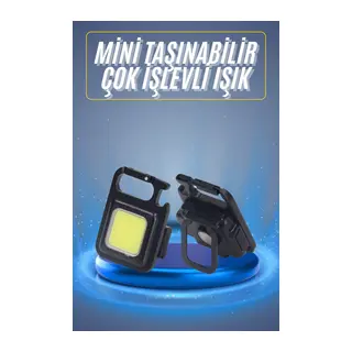 Kamp Çadır Lambası Şarjlı El Feneri Işıldak Anahtarlık Mini Mıknatıslı