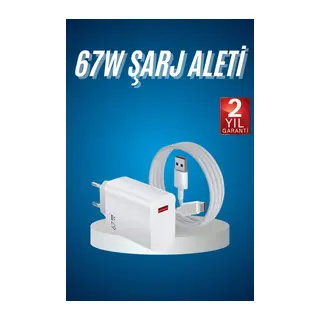 Hızlı Şarj Aleti Adaptörü Kablo Seti 67W Uzun Ömürlü Beyaz