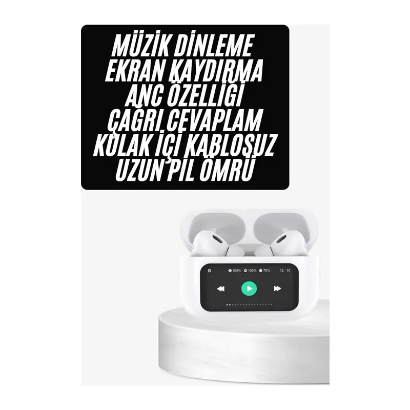 Dokunmatik Ekranlı ANC/ENC Yeni Nesil Pro Bluetooth Kulaklık Dokunmatik Ekran