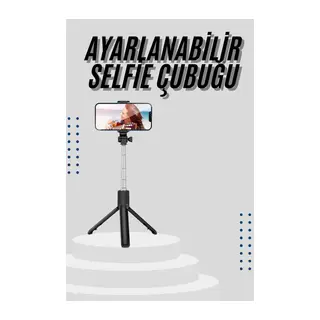 Tripod Selfie Çubuğu Bluetooth Kumandalı Kablosuz Led Işıklı