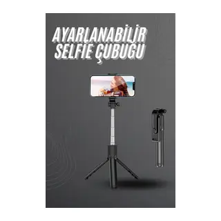 Selfie Çubuğu Tripod Bluetooth Kumandalı Selfie Çubuğu Telefon Tutucu