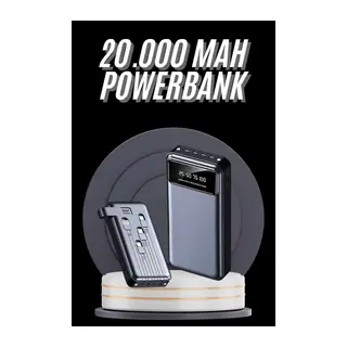 Hızlı Şarj Özellikli 20.000 Mah Dijital Göstergeli USB Girişli Android ve İOS Uyumlu Powerbank
