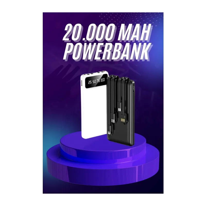 Powerbank 20.000 MAH Hızlı Şarj Özellikli Taşınabilir USB Girişli