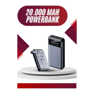 4 Çıkışlı 20.000 Mah Powerbank Uzun Pil Ömürlü Taşınabilir